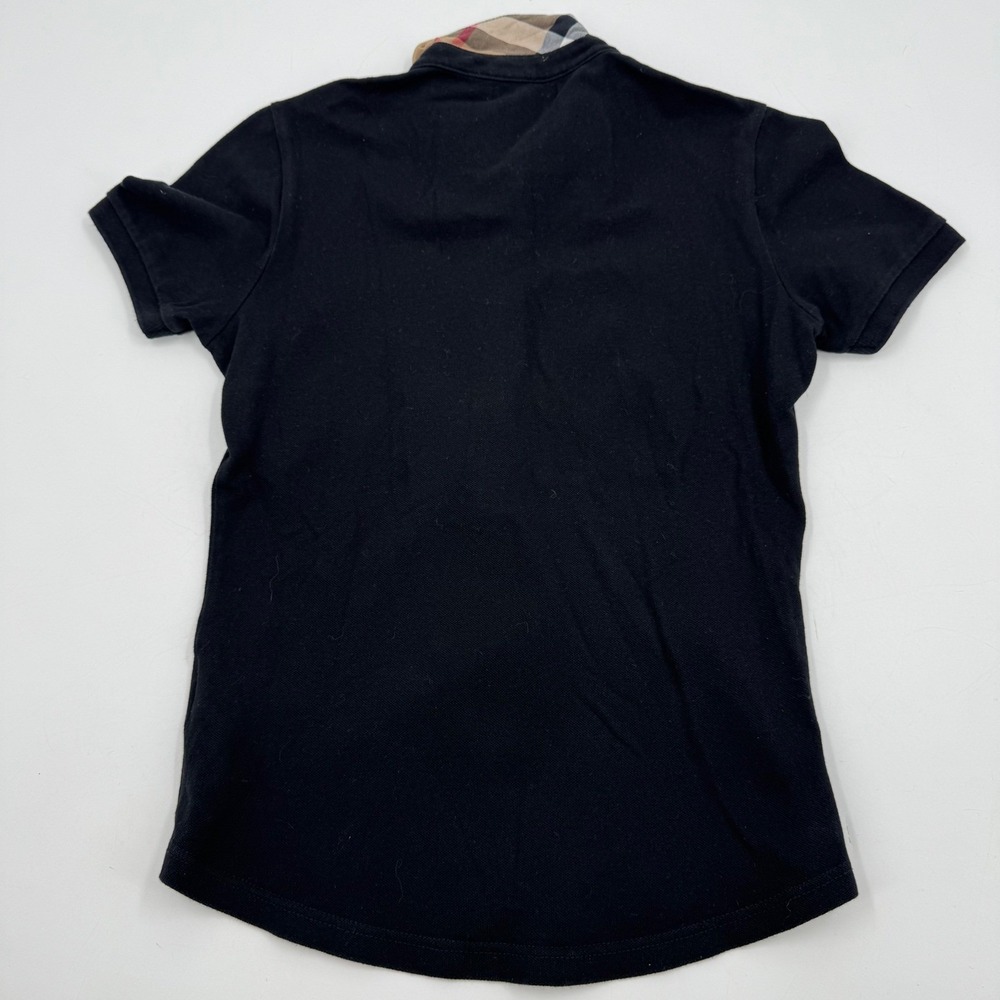 Burberry London Polo Shirt Gold Button Detail Short Sleeve Top Size S - Picture 9 of 13